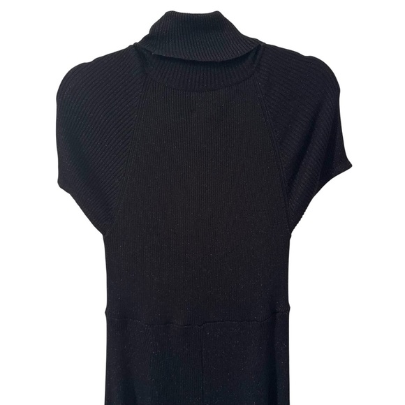 Anthropologie Maeve Samson Knitted Turtleneck Midi Dress Black Sparkle Size M - Picture 10 of 12